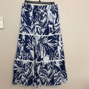 Mlle Gabrielle Blue and White Maxi Skirt